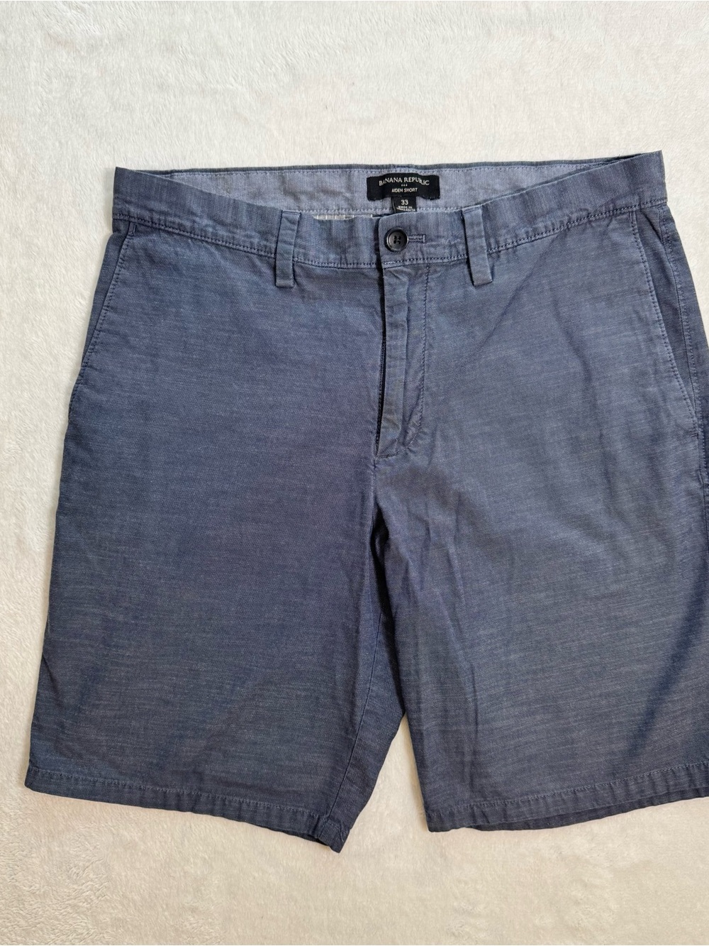 Banana Republic Men's Slate Blue Flat-Front Shorts